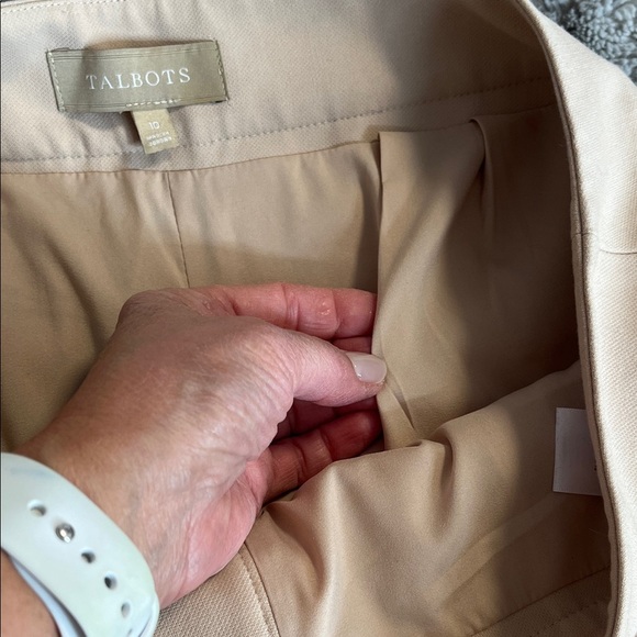 NWOT Talbots Luxe Double Weave Tan Straight Leg Women's Pants Lined, Size 10 - Picture 12 of 13